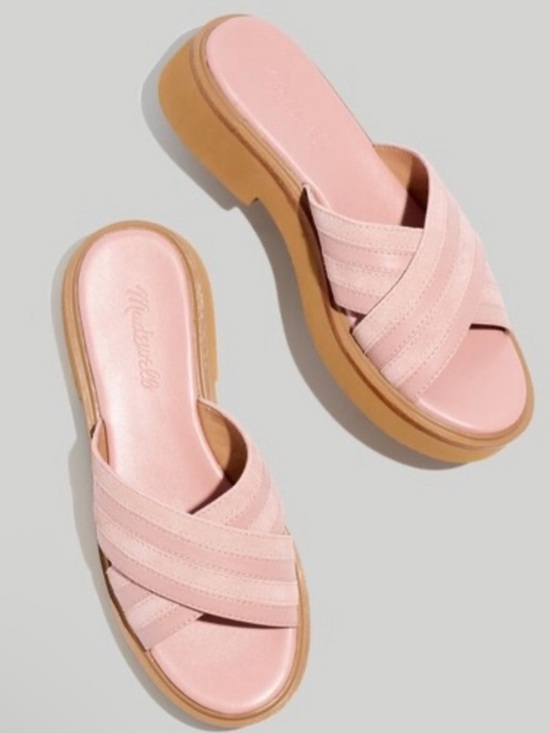 Madewell Shoes - Madewell Alina Platform Sandal Women's 8 Pink Leather Slip On Comfort Cute